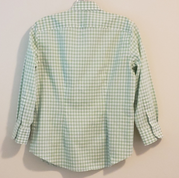 Ralph Lauren Chaps Blouse, Green/White, Sz Sm - Picture 2 of 7